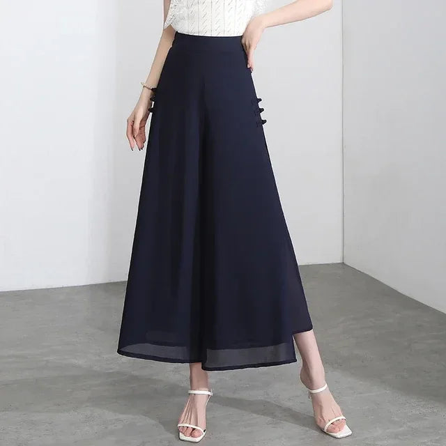 Calça Diva Natural™ Pantalona com Sobreposição Fluida