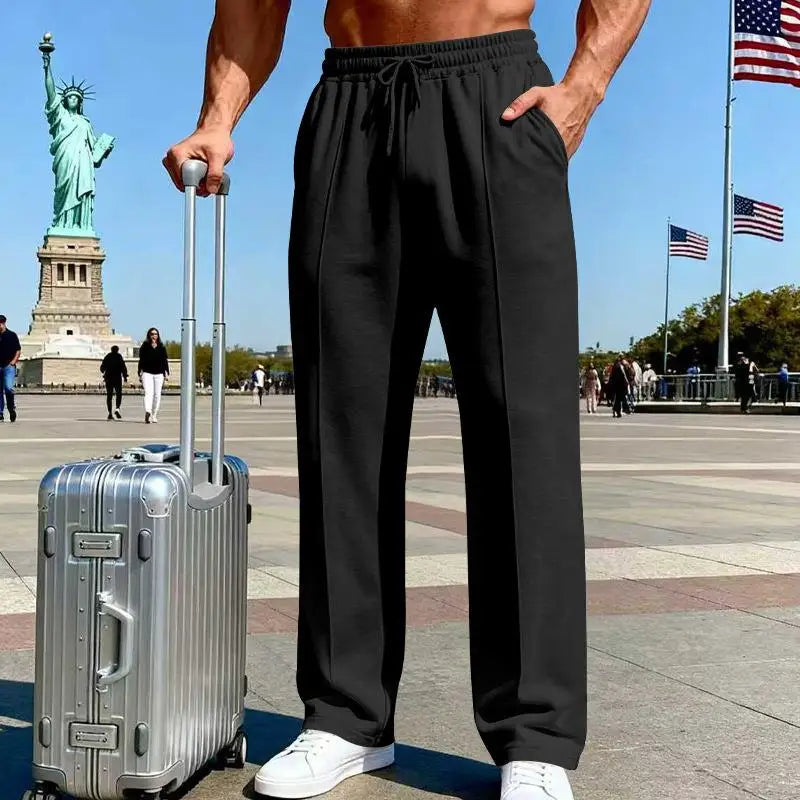Calça Johan™ em Malha Premium com Cós Elástico e Cordão Ajustável