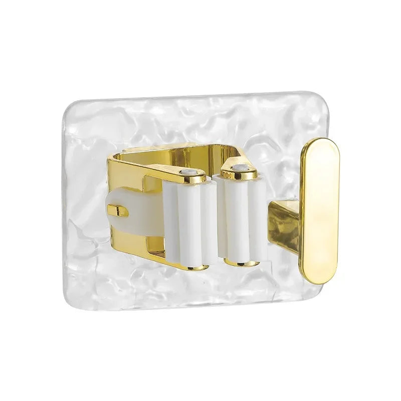 Suporte de Mops e Vassouras Modern Lar™ / Fixação Forte e Organização Perfeita sem Furos + Gancho Extra para Utensílios!