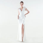 Vestido Aurielle™ com Ombro Decorado e Acabamento Premium