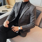 Blazer Casual Lauritz™ com Tecido Estruturado Premium / O Luxo Silencioso da Alfaiataria Italiana!