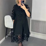 Vestido Elegance Poá™ em Popelina de Algodão com Tule Detalhado / Sofisticação e Charme em Cada Detalhe!