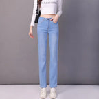 Calça Jeans Aurena™ Com Cintura Alta e Caimento Reto