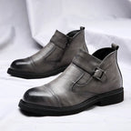 Bota Chelsea Blackwood™ em Couro Polido de Luxo / Sofisticação, Durabilidade e Máximo Conforto!