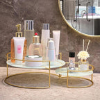 Kit Organizador de Cosméticos Modern Lar™ com Detalhes em Pedra e Dourado / Elegância e Organização Para Seus Cosméticos e Ambientes!