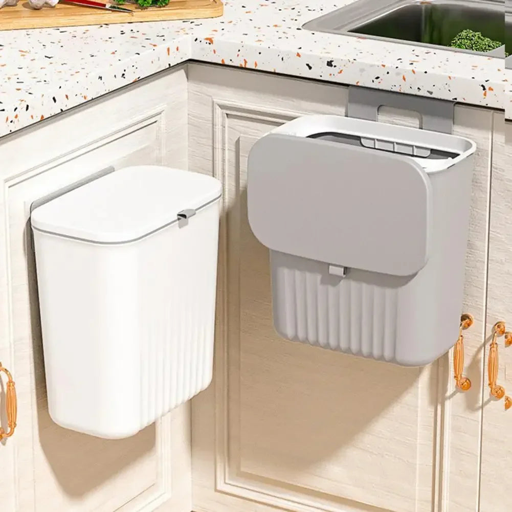 Lixeira Suspensa Modern Lar™ com Tampa Deslizante Cozinha e Banheiro / Praticidade e Higiene para Sua Cozinha!