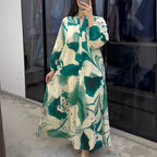 Vestido Longo Yumi™ em Viscose Premium com Fechamento Frontal de Botões