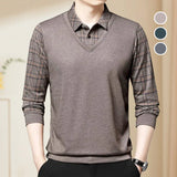 Camisa Harper™ com Design de Camada Dupla e Manga Xadrez / Modernidade e Estilo em Sintonia Perfeita
