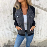Jaqueta UrbanMix™ com Visual Jeans e Mangas Contrastantes / O Look Perfeito para o Seu Estilo Despojado e Confortável!