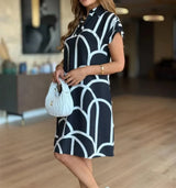 Vestido Polo MareLuna™ Em Viscose com Estampa Mediterrânea / Leveza e Encanto em Cada Detalhe!
