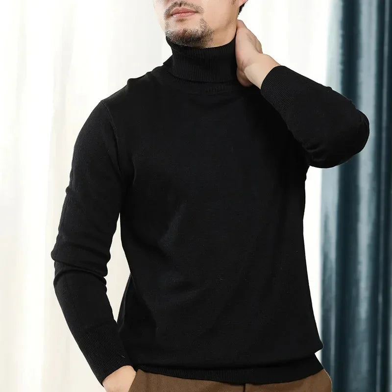 Suéter Gola Alta Monaco™ em Cashmere  / Elegância Sutil Para Homens de de Verdade!