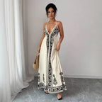Vestido Bellamara™ com Caimento Amplo e Estética Mediterrânea