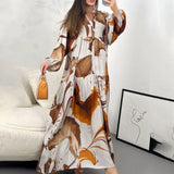 Vestido Longo Yumi™ em Viscose Premium com Fechamento Frontal de Botões