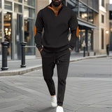 Conjunto OldTown™ com Pegada Retrô e Malha Texturizada / Elegância Clássica Para Homens que Sabem Se Vestir com Classe!