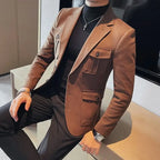 Blazer Casual Lauritz™ com Tecido Estruturado Premium / O Luxo Silencioso da Alfaiataria Italiana!