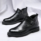 Bota Chelsea Blackwood™ em Couro Polido de Luxo / Sofisticação, Durabilidade e Máximo Conforto!
