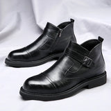 Bota Chelsea Blackwood™ em Couro Polido de Luxo / Sofisticação, Durabilidade e Máximo Conforto!