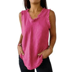 [COMPRE 1 E LEVE 2] Regatinha Videl™ em Linho de Algodão com Detalhes Desfiados / Sofisticação e Estilo para a Mulher Autêntica!