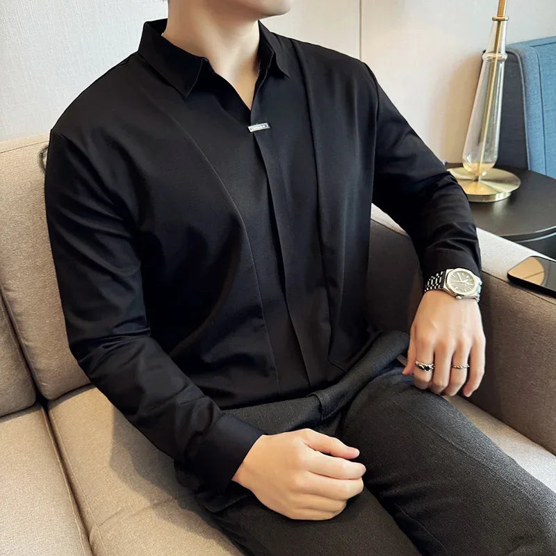 Camisa Anthony™ com Acabamento Minimalista e Corte Italiano / A Peça-Chave que Une Conforto e Postura Refinada!