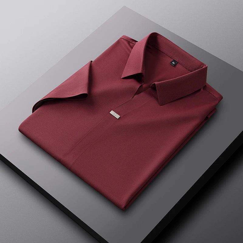 Camisa Manga Curta Imperial Zeus™ com Design Imponente Sem Botões / Presença e Sofisticação em Cada Detalhe!