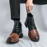 Bota Dallas™ em Couro Premium com Fivela Lateral Ajustável