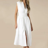 Vestido Valenza™ em Sarja Premium com Cintura Marcada / Corte Preciso, Silhueta Imponente e Estilo Contemporâneo!
