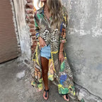 Camisa Safari Majestosa™ Estilo Chemise com Estampa Selvagem Tropical / A Camisa que Transforma Seu Look em Obra de Arte Tropical!