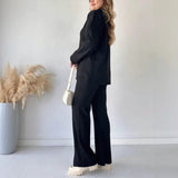 Conjunto Malu™ em Malha Texturizada com Zíper e Fenda Charmosa / O Básico que Veste Muito Além do Simples!