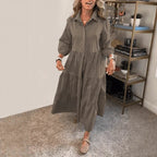 Vestido Dóris™ com Modelagem Ampla e Estilo Chemise / A Simplicidade da Mulher que Impõe Presença!
