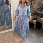Vestido Dóris™ com Modelagem Ampla e Estilo Chemise / A Simplicidade da Mulher que Impõe Presença!