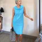 Vestido Tarsila™ com Gola Drapeada e Bolsos Discretos / Estilo Casual-Chique com Conforto e Liberdade em Cada Passo!