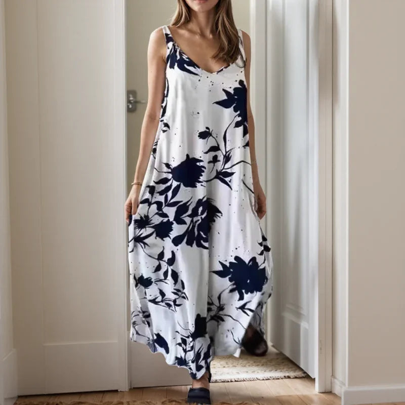 Vestido Floralis™ com Estampa Artística Floral e Modelagem Fluida / Para Mulheres que se Movem com Leveza e Estilo!