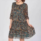 Vestido Luana Poème™ em Chiffon Premium com Mangas Bufantes / Um Clássico Boho para Corações Livres!