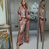 Conjunto Celestine™ em Viscose Leve com Estampa Boho Chic e Modelagem Ampla / A Arte da Leveza em Forma de Look!