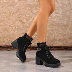 Bota Victoria Urban™ com Renda Elegante e Design Britânico