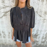 Camisa Florence™ em Algodão Leve com Pregas Artesanais