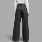 Calça Jeans Anya™ com Efeito Transpassado e Frente Assimétrica Sobreposta