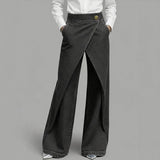 Calça Jeans Anya™ com Efeito Transpassado e Frente Assimétrica Sobreposta