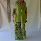 Conjunto Chloe™ de Camisa Solta + Pantalona Floral Elegante