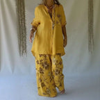 Conjunto Chloe™ de Camisa Solta + Pantalona Floral Elegante