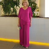 Conjunto Mirelly™ em Malha Premium com Blusa Assimétrica e Pantalona Elegante