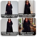 Vestido Celinne™ Estilo Moletom com Capuz e Bolsos Frontais  / Conforto Refinado para Mulheres de Estilo e Personalidade!