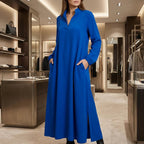 Vestido Lúmina™ em Malha Premium Texturizada com Gola Elegante!
