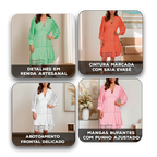 Vestido Elina™ com Recortes em Renda e Cintura Marcada / Delicadeza que Floresce com Estilo!