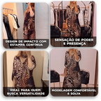 Vestido Jaguarina™ com Estampa Animal Print e Caimento Nobre / Poder e Elegância em Cada Movimento!