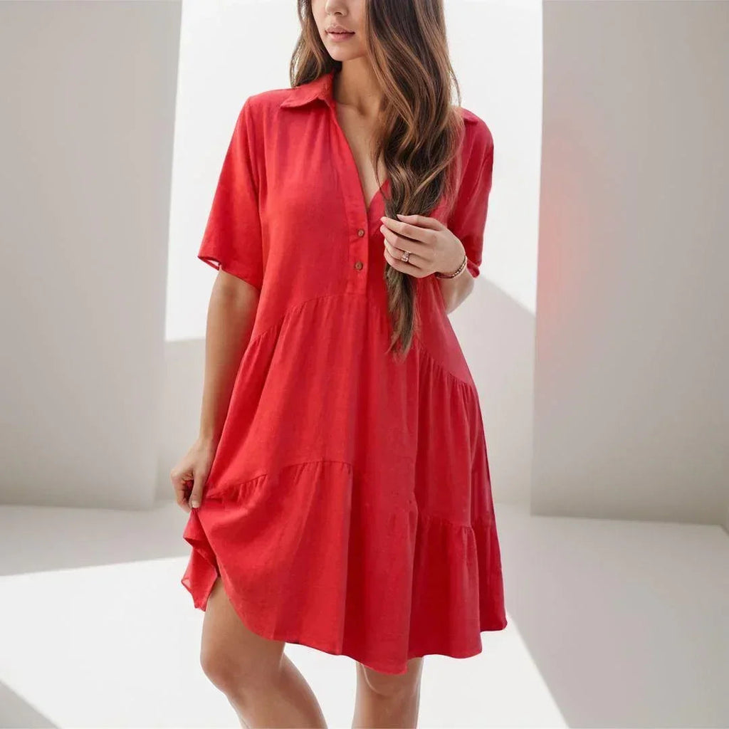 [COMPRE 1 E LEVE 2] Vestido Ischia™ em Linho de Algodão com Caimento Solto / Elegância e Conforto Exclusivo Inspirado no Mediterrâneo!