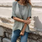 [Compre 1 e Leve 2] Camiseta Eloise™ em Linho de Algodão com Caimento Perfeito / Leveza e Elegância para Seus Momentos Casuais!