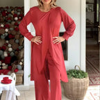 Conjunto Yasmin™ em Malha Viscoelástica com Blusinha Oversize / Conforto e Elegância Inspirados no Estilo Turco!