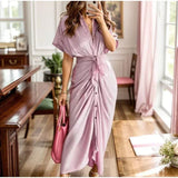 Vestido Elysia™ em Malha Turca com Amarração Frontal / Elegância Sofisticada para Momentos de Pura Exclusividade!