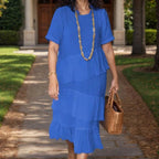 Vestido Cairo™ em Linho de Algodão com Babados e Caimento Leve / O Toque de Conforto que Sua Rotina Merece, com Frescor e Elegância para Cada Dia